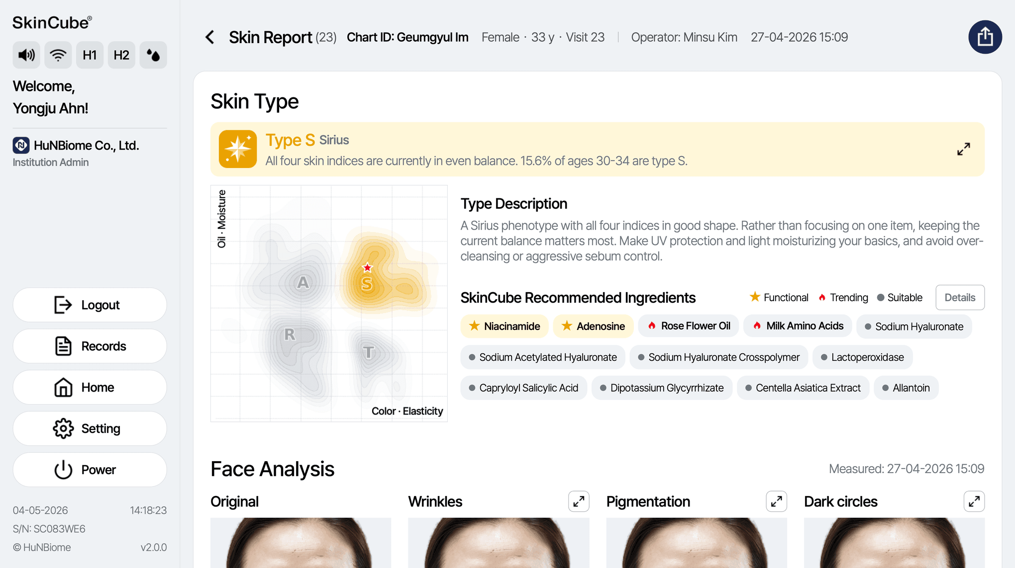 Check the skin report